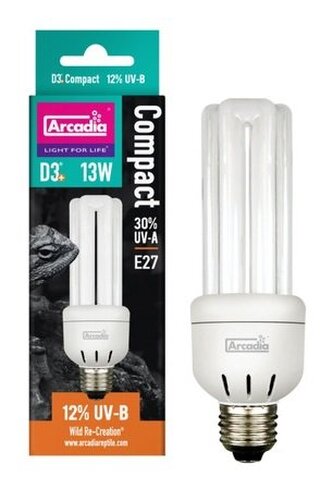 Arcadia D3+ Compact Reptile Lamp 13W 12.0 UVB