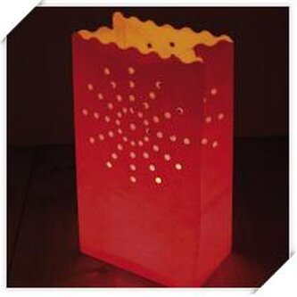 Sáčky na svíčky 26x15x11cm červené - slunce, 6ks