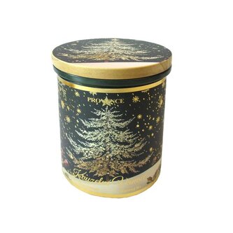 SVÍČKA VE SKLE VÁNOČNÍ S VÍČKEM 8X10CM 240G ZELENÁ