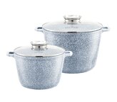 Sada keramicko-mramorových hrnců – 4 ks, šedá