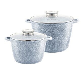 Sada keramicko-mramorových hrnců – 4 ks, šedá