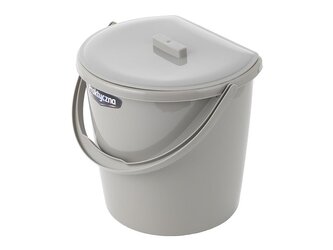 NÁSTĚNNÉ PLASTOVÉ VĚDRO S VÍKEM 11L SVĚTLE ŠEDÉ -BEN