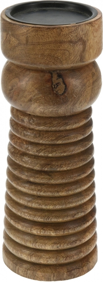 Svícen z mangového dřeva 10x25 cm