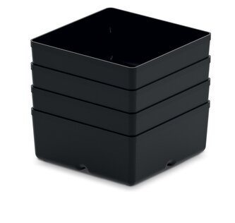 Sada úložných boxů 4 ks UNITEX 11 x 11 x 11,2 cm černá