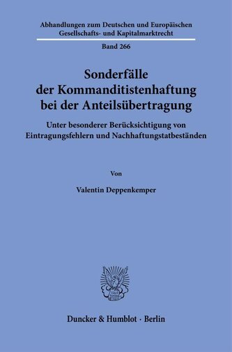 Sonderfälle der Kommanditistenhaftung bei der Anteilsübertragung