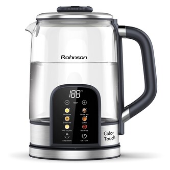 Rohnson Color Touch rychlovarná konvice, 2200 W, 6 teplot, 1.7 l, LED displej, dotykový ovládací panel, sklo Rohnson Color Touch rychlovarná konvice, 2200 W, 6 teplot, 1.7 l, LED displej, dotykový ovládací panel, sklo