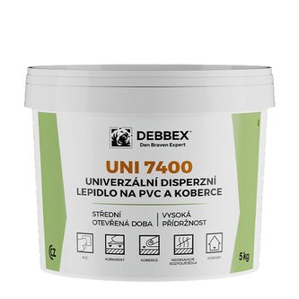Univerzální disperzní lepidlo na PVC a koberce UNI 7400 14 kg kbelík světle béžová Univerzální disperzní lepidlo na PVC a koberce UNI 7400 14 kg kbelík světle béžová