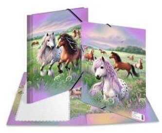 Teczka A3 gumki narożne - Świat koni