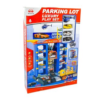 PROMO Zestaw parking garaż poziomowy winda 3 autka helikopter