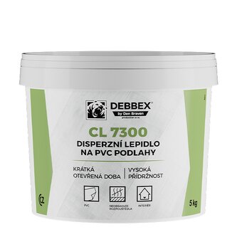 Disperzní lepidlo na PVC podlahy CL 7300 1 kg kbelík bílá
