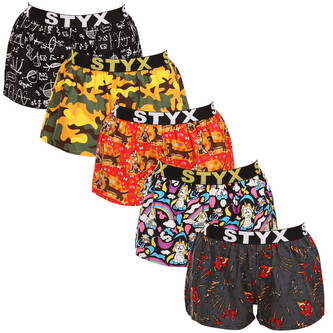 5PACK dámské trenky Styx art sportovní guma vícebarevné (5T1182492) S