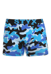 Pánské boxerky Styx long art sportovní guma maskáč modrý (UN1850) M