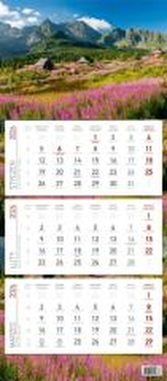 Kalendarz 2026 ścienny trójdzielny Góry