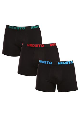 3PACK pánské boxerky Nedeto černé (3NB003b) L