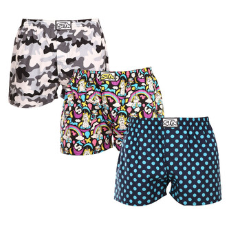 3PACK pánské trenky Styx art klasická guma vícebarevné (3A11871) XL