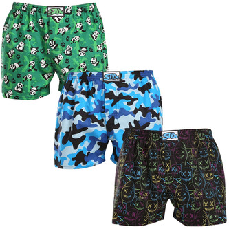 3PACK pánské trenky Styx art klasická guma nadrozměr vícebarevné (3E18023) 3XL