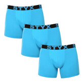 3PACK pánské boxerky Styx long sportovní guma světle modré (3U1169) XL