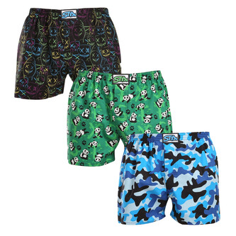 3PACK pánské trenky Styx art klasická guma vícebarevné (3A18023) M