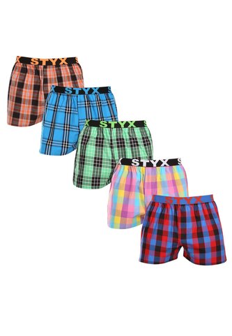 5PACK pánské trenky Styx sportovní guma vícebarevné (5B102630) S