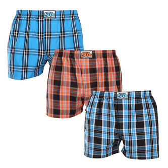 3PACK pánské trenky Styx klasická guma vícebarevné (3A102230) M