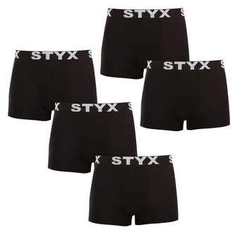 5PACK pánské boxerky Styx sportovní guma nadrozměr černé (5R960) 3XL