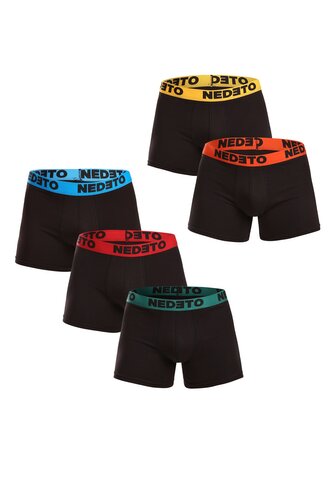 5PACK pánské boxerky Nedeto černé (5NB002b) XL