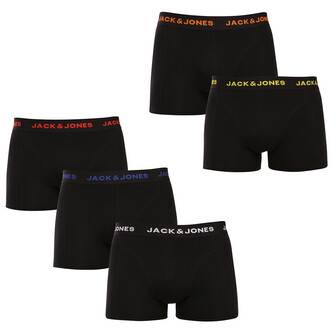 5PACK pánské boxerky Jack and Jones černé (12167028-BLK/BLK) XL