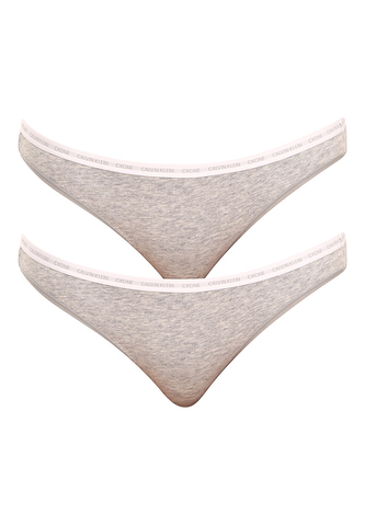 2PACK dámské kalhotky CK ONE šedé (QD3789E-8HT) XL