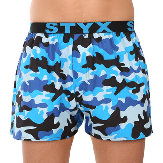 Pánské trenky Styx art sportovní guma maskáč modrý (B1850) M