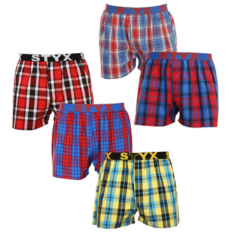 5PACK pánské trenky Styx sportovní guma vícebarevné (5B0987351) L