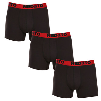 3PACK pánské boxerky Nedeto černé (3NBC4) 3XL