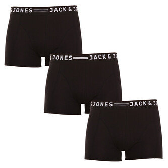 3PACK pánské boxerky Jack and Jones černé (12081832 - black/black) M