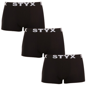 3PACK pánské boxerky Styx sportovní guma černé (G9606060) M