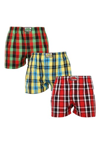 3PACK pánské trenky Styx klasická guma vícebarevné (3A093338) L