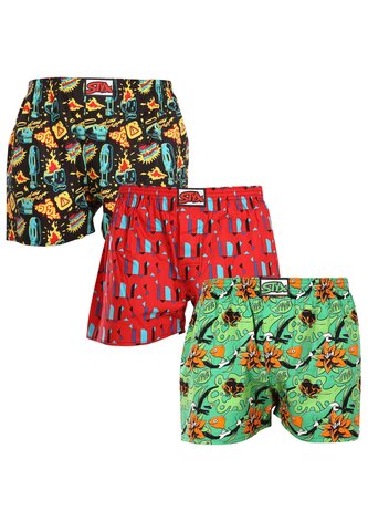 3PACK pánské trenky Styx art klasická guma vícebarevné (3A14879) XL