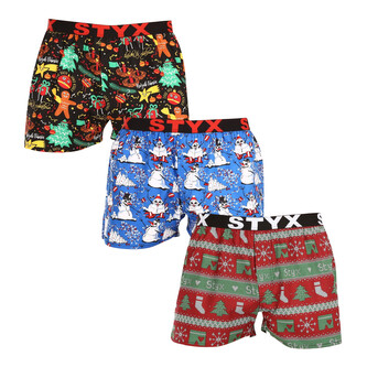 3PACK pánské trenky Styx art sportovní guma vícebarevné (3B16814) M