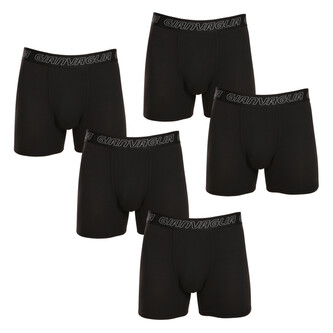 5PACK pánské boxerky Gianvaglia černé (GVG-5015) M