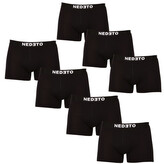 7PACK pánské boxerky Nedeto černé (7NB001-brand) 5XL