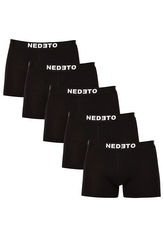 5PACK pánské boxerky Nedeto černé (5NDTB001-brand) XXL