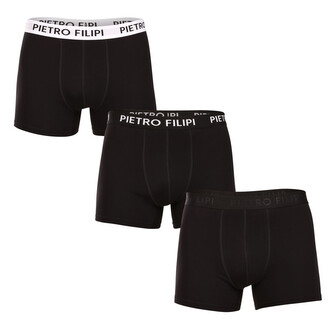 3PACK pánské boxerky Pietro Filipi černé (3BCL004) XL