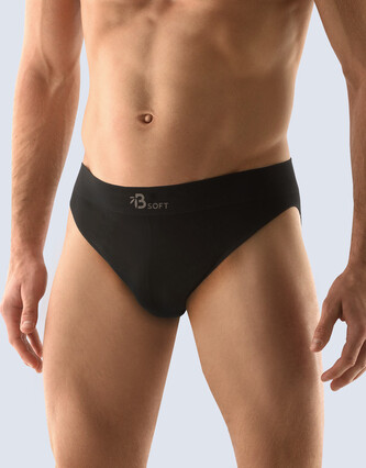 Pánské slipy Gino bezešvé bambusové černé (50005) S Pánské slipy Gino bezešvé bambusové černé (50005) S