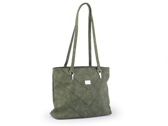 Kabelka z imitace broušené kůže - 1 ks - 8 zelená khaki