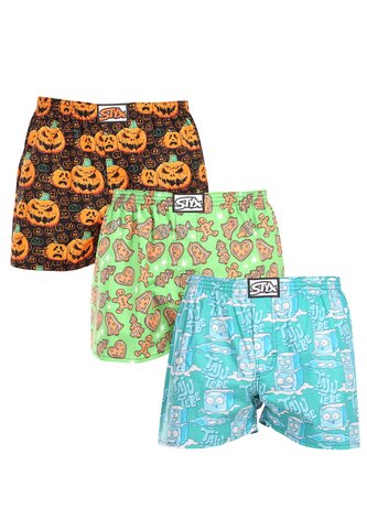 3PACK pánské trenky Styx art klasická guma vícebarevné (3A16735) M