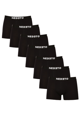 7PACK pánské boxerky Nedeto černé (7NDTB001-brand) 4XL