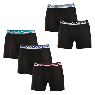 5PACK pánské boxerky Gianvaglia černé (5012-5) L