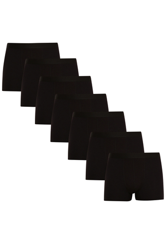 7PACK pánské boxerky Nedeto černé (7NDTB001) 4XL