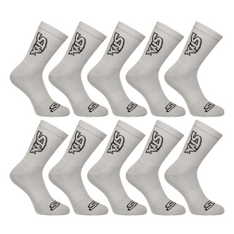 10PACK ponožky Styx vysoké šedé (10HV1062) XL