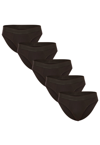 5PACK pánské slipy Nedeto černé (5NDTS001) L