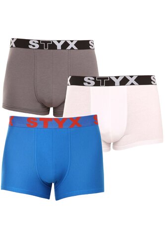 3PACK pánské boxerky Styx sportovní guma vícebarevné (3G10137) M