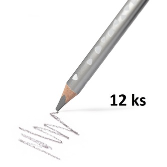 RICO pastelka trojboká  JUMBO, tuha průměr 5mm, 12 ks, stříbrná